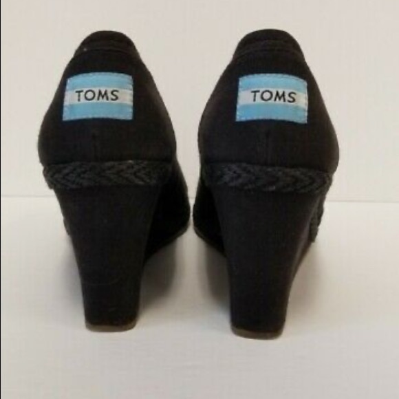 Toms Calypso Wedges - Slip-On Peep /Open Toe Shoes - Picture 10 of 11